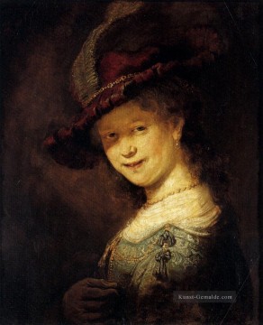 Saskia Porträt Rembrandt Lachen Ölgemälde